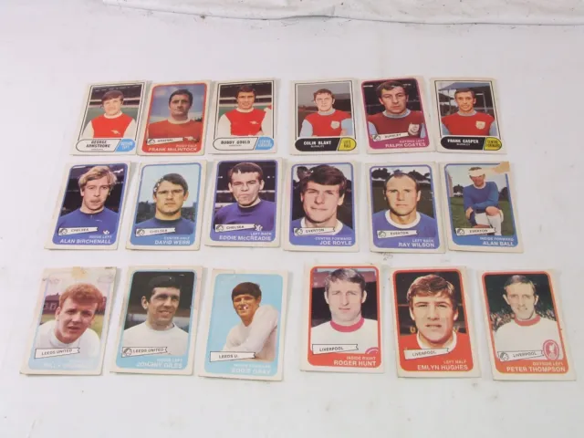 A&BC Gum Cards 1960s Footballers Yellow Green Back Arsenal Chelsea Burnley Leeds
