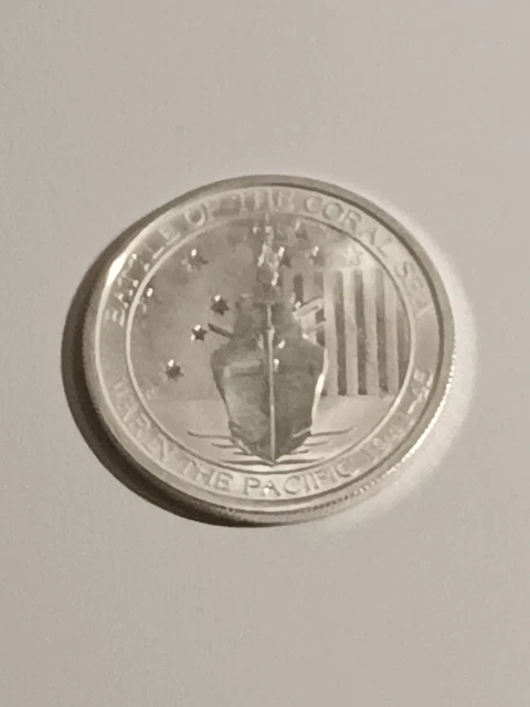 2014 1/2 oz .999 Fine Silver Battle Of The Coral Sea War In The Pacific 1941-45