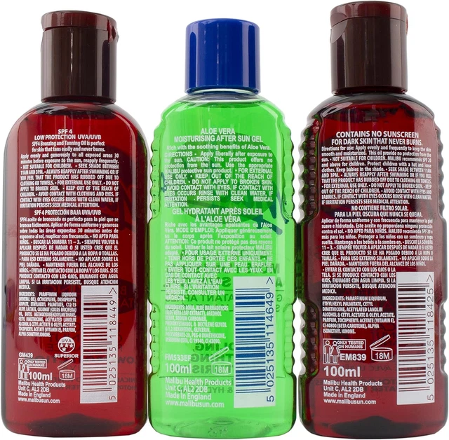 MALIBU SUN FAST Tanning Travel Essentials, SPF 4 Bronzing and Beta