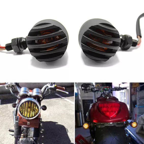 2X Motorcycle Turn Signal Indicator Light For Harley Chopper Bobber Cafe Racer