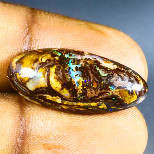 10.64 ct Dazzling Fancy (26 x 12 mm) Multi Color Australian Koroit Boulder Opal