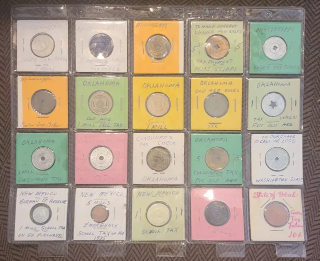 Sales Tax Tokens Lot of 20 Estate Find