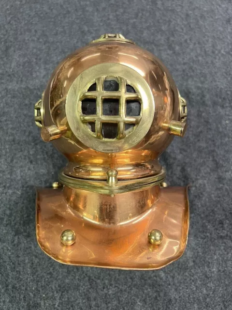 Mini Diving Helmet Antique Deep Sea Divers Copper & Brass Item for Desk Decor