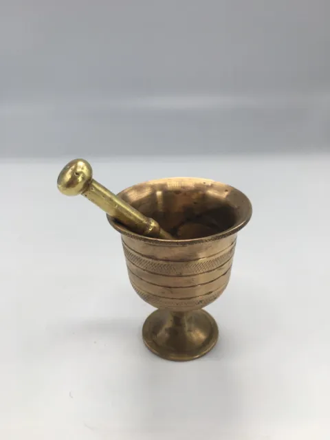 VTG Brass Pestle And Mortar Apothecary - Pharmacy - Rx - Medical - Drugstore