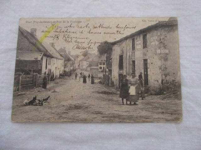 Cpa Puy De Dome 63 Giat Rue De La Fontaine