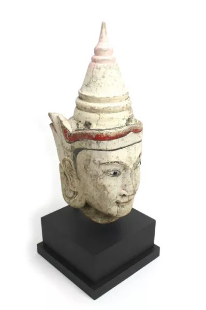 Antique Burmese painted teak puppet head, Burma 1: Genuine 19th Century; 51cm