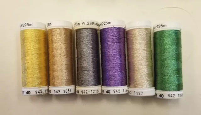 Sulky 40 Wt  Rayon Sheen Thread Lot 6 Spools ~ pre-owned and Used