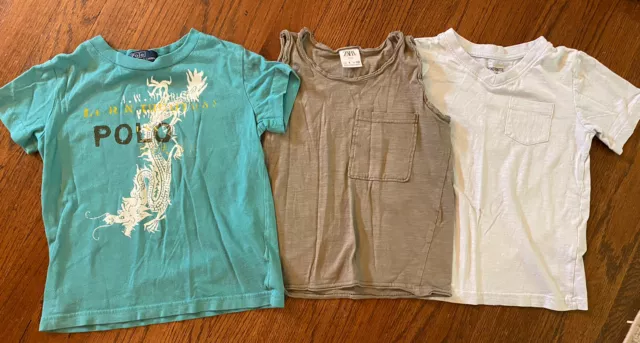 Lot Of 3 T-shirt’s Ralph Lauren, Zara, Wonder kids Toddler Boys Size 4T