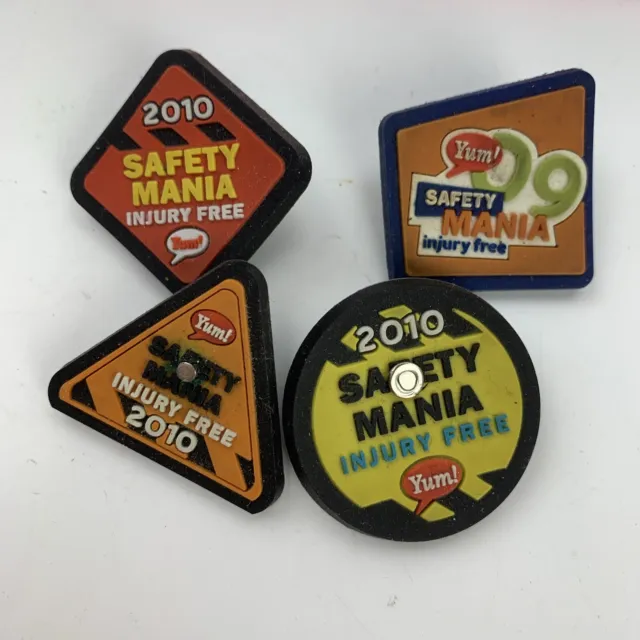 Safety Mania Injury Free Yum Taco Bell Pin Back (Lot of 4)