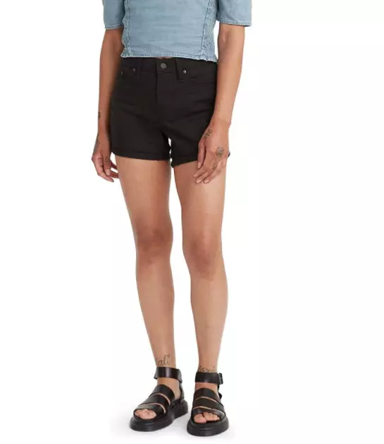 Levi's Women's Mid Length Shorts, Black, W26 | 2