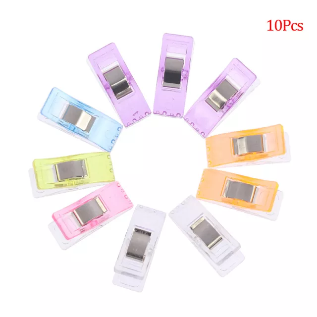 10Pcs Sewing Multicolor Plastic Clip Fabric Clamps Patchwork Craft Clothing  WY4