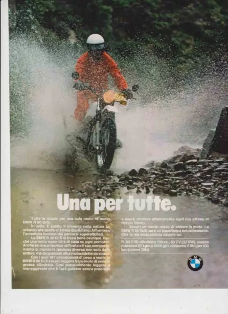 advertising Pubblicità brochure-MOTO BMW  R 80 GS 1981-MAXIMOTO-MOTOSPORT EPOCA