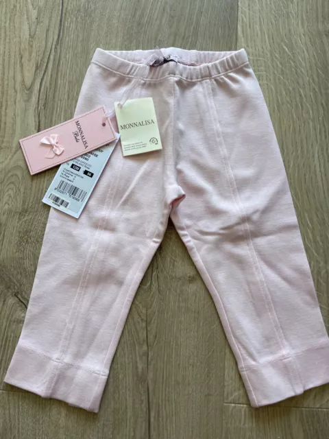 BNWT Monnalisa Bebe Designer Baby Girl Trousers Pink Size 12 Months