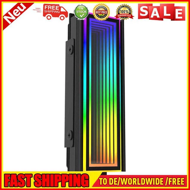 M.2 Nvme dissipatore di calore 5 V 3 PIN ARGB refrigeratore SSD AURA sincronizzazione per M.2 2280 (nero)