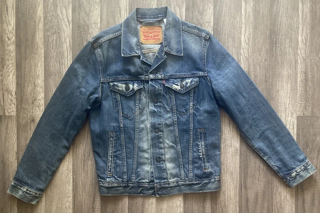 LEVI Strauss 72334 Blue Denim Jacket Trucker S Levi's stonewash / bleach pattern