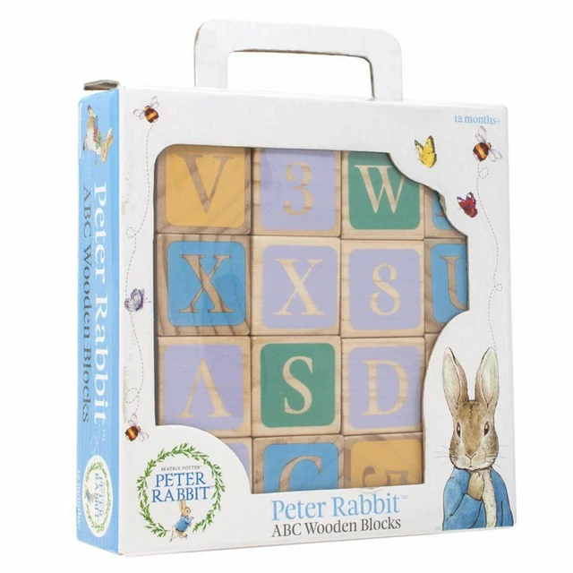 PETER RABBIT 16PC Wooden Picture And Alphabet Blocks Po1319 Educational ...