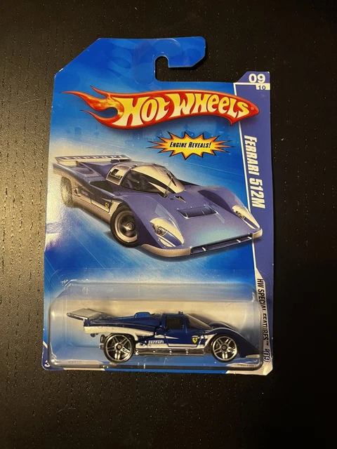 HOT WHEELS Ferrari 512M Blue Car Coupe HW Special Features 09 Engine Reveals
