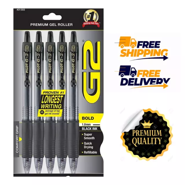 PILOT G2 Premium Refillable & Retractable Rolling Ball Gel Pens Bold Point