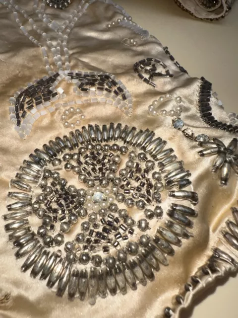 Art Deco French Couture 1920's tunique en soie et perles de verre 2