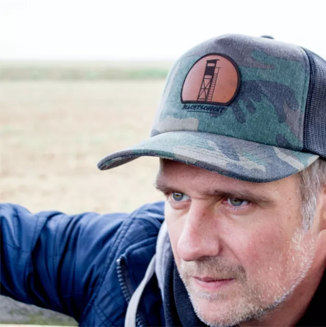 Hunter High Seat Cap Genuine Leather Patch Hat Hunter Hunting Leather Hunt Gift