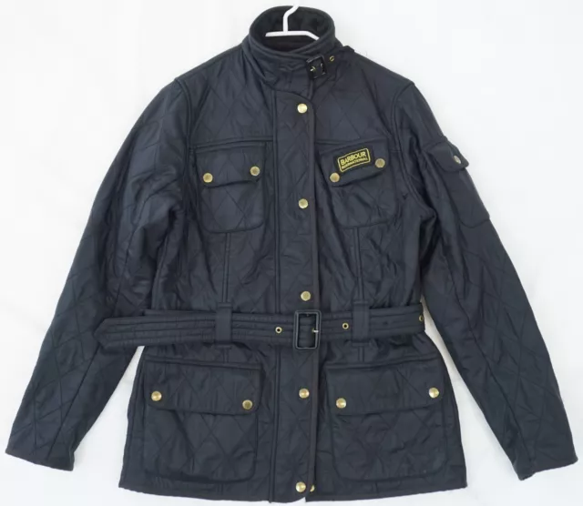 Barbour International Quilt Black Quilted Field Jacket Size UK 10 or US 6