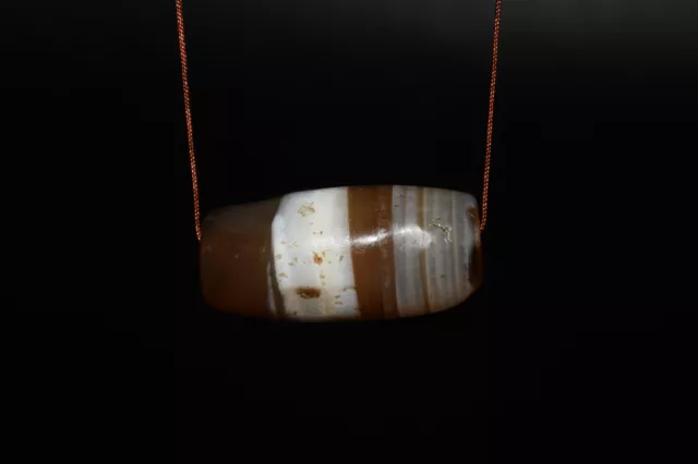 Ancient Banded Agate Stone Bead in Perfect Condition over 1500 Years Old 2