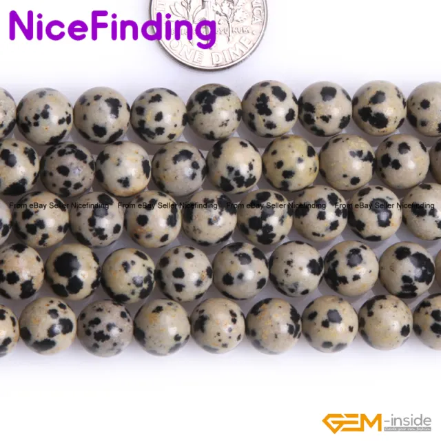 Natural Round Dalmatian Jasper Stone Beads For Jewellery Making Free Shipping 15
