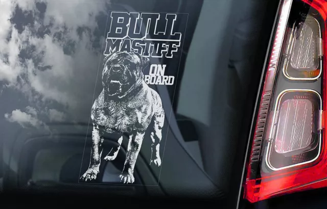 BULLMASTIFF Car Sticker, Bull Mastiff Window Bumper Sign Decal Gift Pet - V02