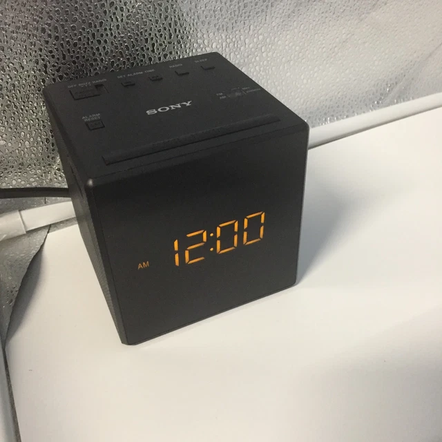 SONY ICFC1 AM/FM Desktop Alarm Clock Radio Black Digital Cube Free
