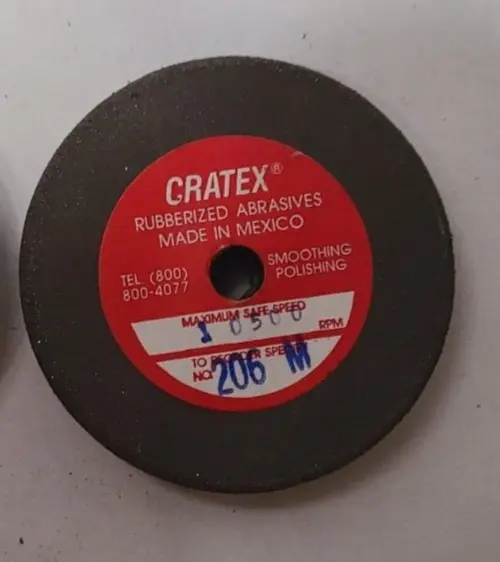 2 x 1/4 x 3/8 Cratex USA 206-M Wheel Rubberized Abrasive Smooth Polish 10500 RPM