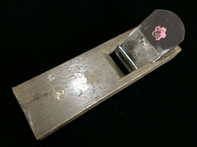 I1229 Japanese Wooden Smoothing Plane KANNA Vintage Signed Carpenter Working
