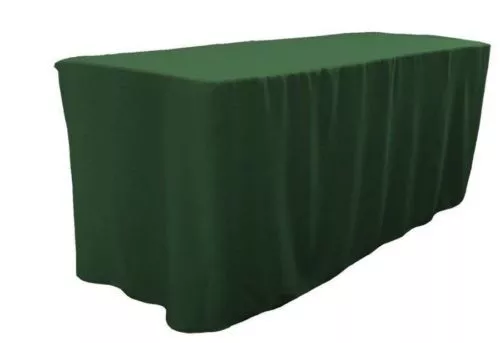 4' ft. Fitted Polyester Table Cover Trade show Booth Dj Tablecloth Hunter Green 2
