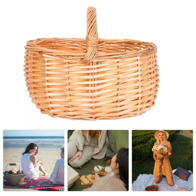 Outdoor Picnic Basket Fruit Basket Food Serving Basket Wicker Gift Baskets