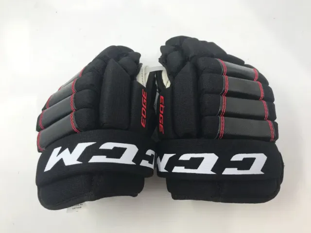 Ccm Edge Youth Hockey Gloves 8 Inch, Black/Red *New Without Tags