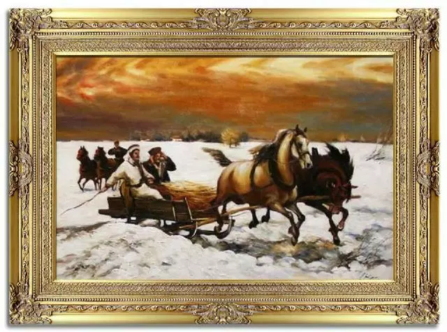 Gemälde Ölbild Ölbilder Rahmen Barock Bilder Menschen Natur Sibirien  G05750