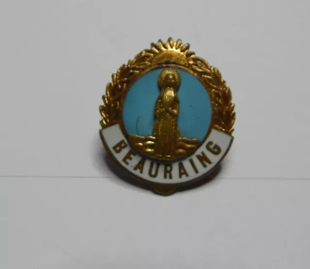 1930's Beauraing Shrine Belgium enamel madonna Badge