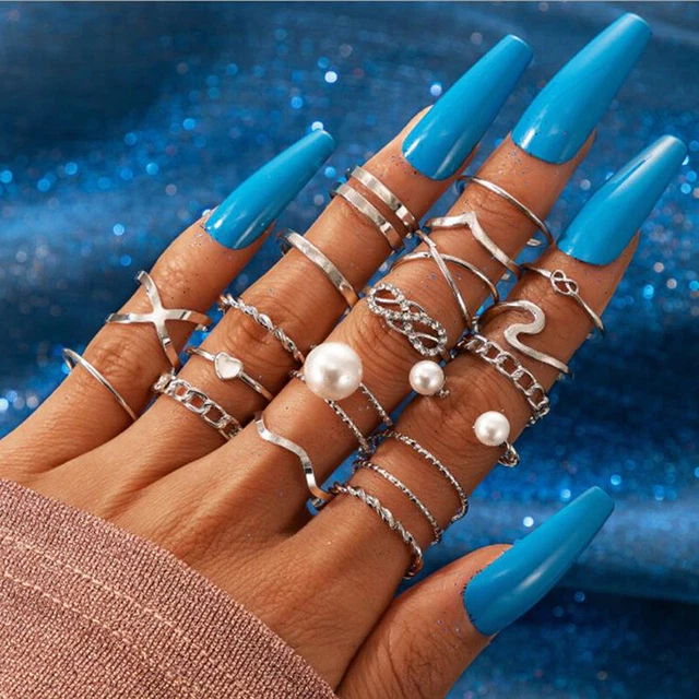 18Pcs/set Women Fashion Personality Rings Jewelry G^V6
