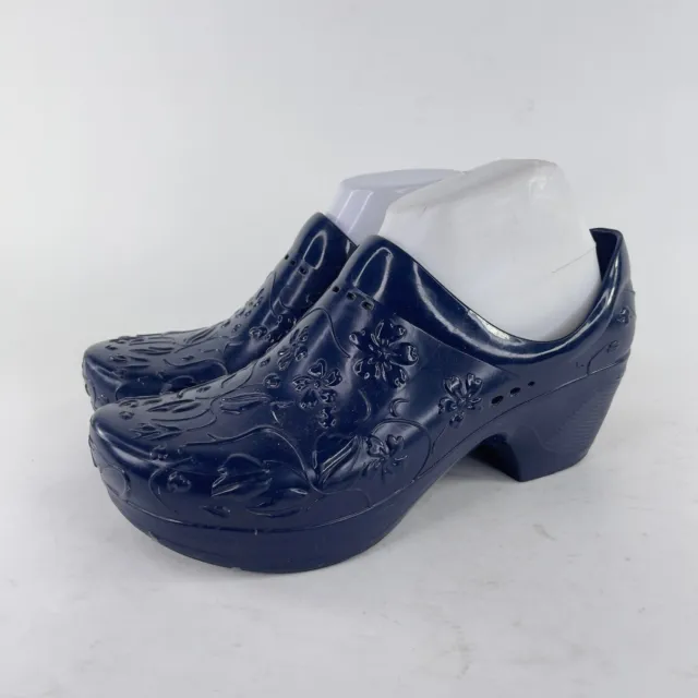 Dansko Women’s Shoes Pixie Navy Blue Shoes US 9.5 Rubber Embossed Nursing Clog