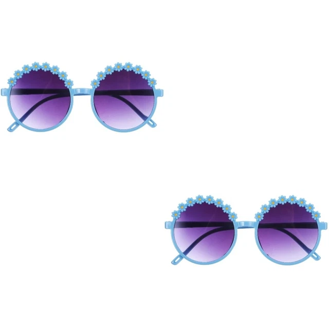 2 Pairs Flower Goggles Little Daisy Sunglasses Stylish Glasses Fashion
