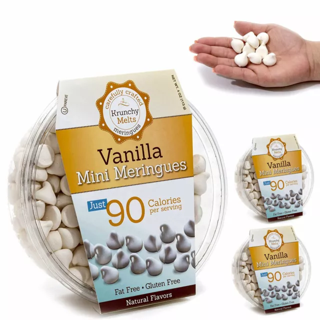 3 Boîtes Vanille Mini Meringues Cookies Gluten sans Gras Kascher Bonbons Snack