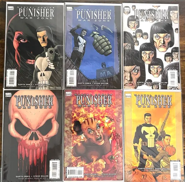 Punisher War Zone #1-6 1 2 3 4 5 6 A Ennis Dillon 2008 Set Marvel Comics Lot