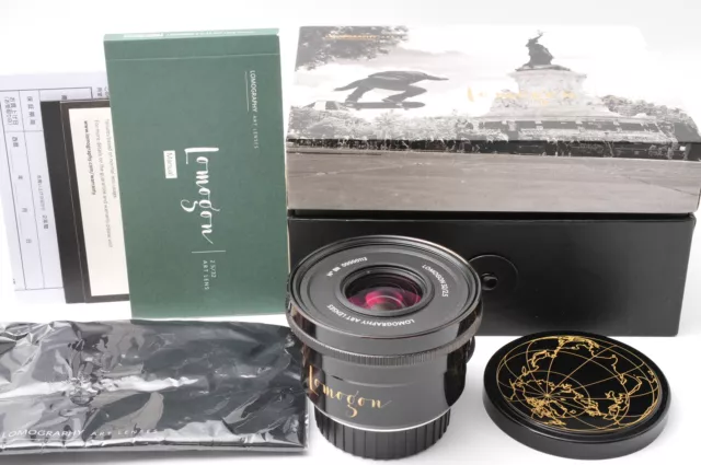 [COMO NUEVO] Lomography LOMOGON 32 mm f/2,5 Lente Artística Latón Negro Nikon F con Caja JAPÓN