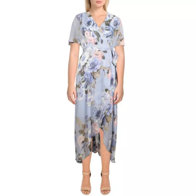 Jessica Howard Womens Blue Floral Long Daytime Maxi Dress Petites 6P BHFO 5565