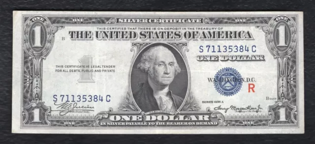 Fr. 1609 1935-A $1 One Dollar Silver Certificate “Experimental R” Extremely Fine
