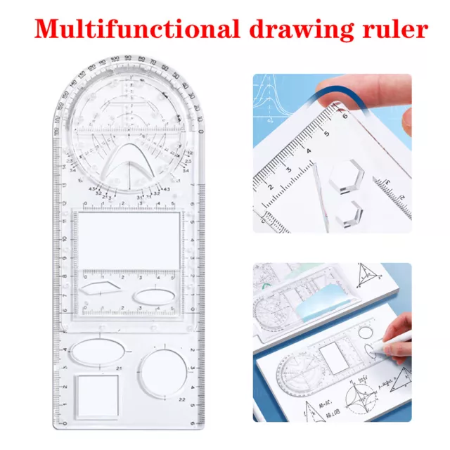 Drawing Ruler Mathematics Geometric Measuring Drafting Teaching Multifunction