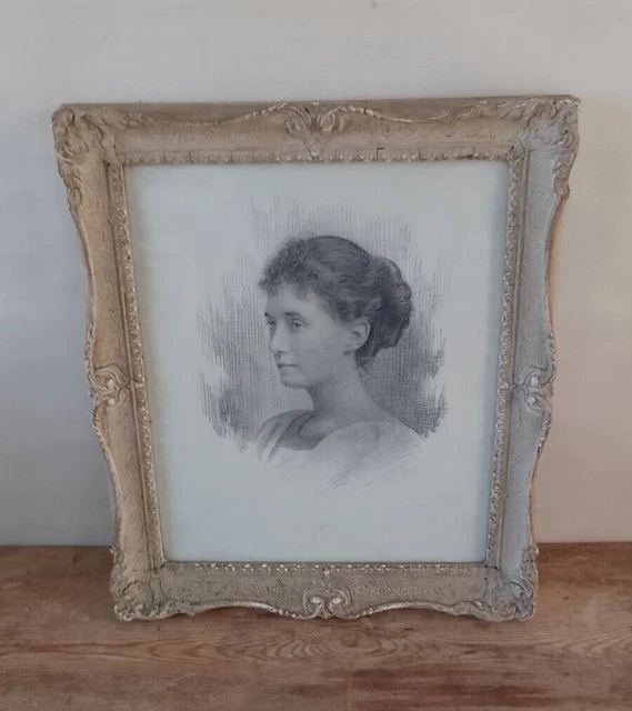 ANTIQUE FRAMED PORTRAIT Sketch / Painting Art / 1890s £59.97 PicClick UK