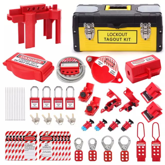 Lockout Tagout - Lock Out Tag Out Kit Safety Padlocks Lockout Hasp Breaker Lo...