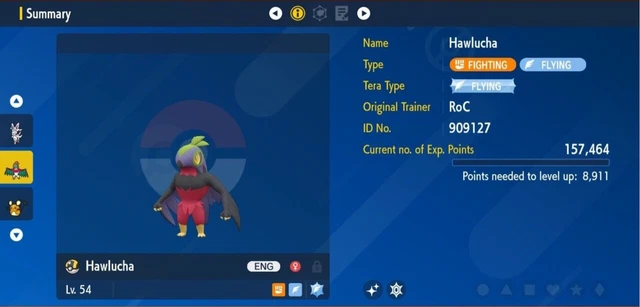 POKÉMON LEGENDS ZA Shiny Alpha HAWLUCHA MAX IVS EVS LV100 ENTREGA INSTANTÁNEA EUR 1,30 - ES