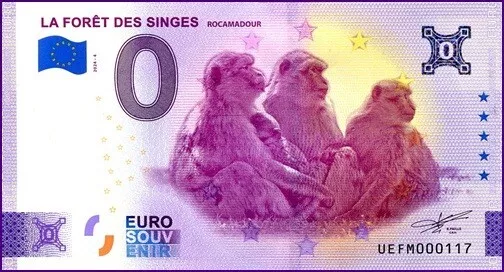 Uefm / La Foret Des Singes / Billet Souvenir 0 € / 0 € Banknote 2024-4