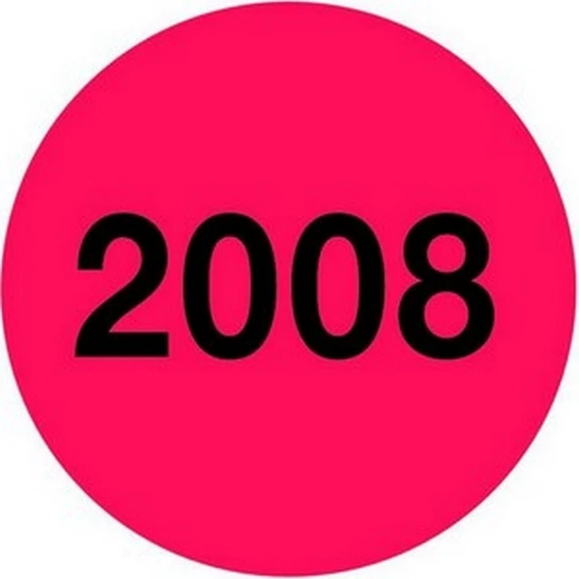 2" Diameter Red Calendar Year Circle Labels (500 per Roll)